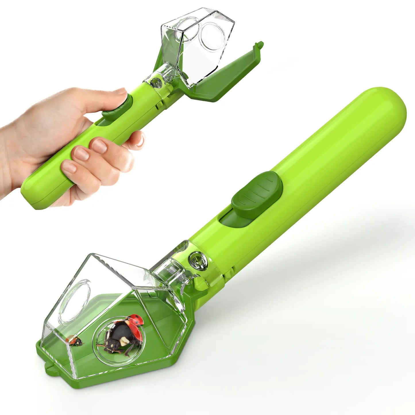 Bug Catcher for Kids, Insect Trap Kit with 6X Magnifier, STEM Educational Exploration Toys Gifts for Adult and Boys Girls, Catch Ladybugs, Butterflies, Dragonflies, Spider, Green