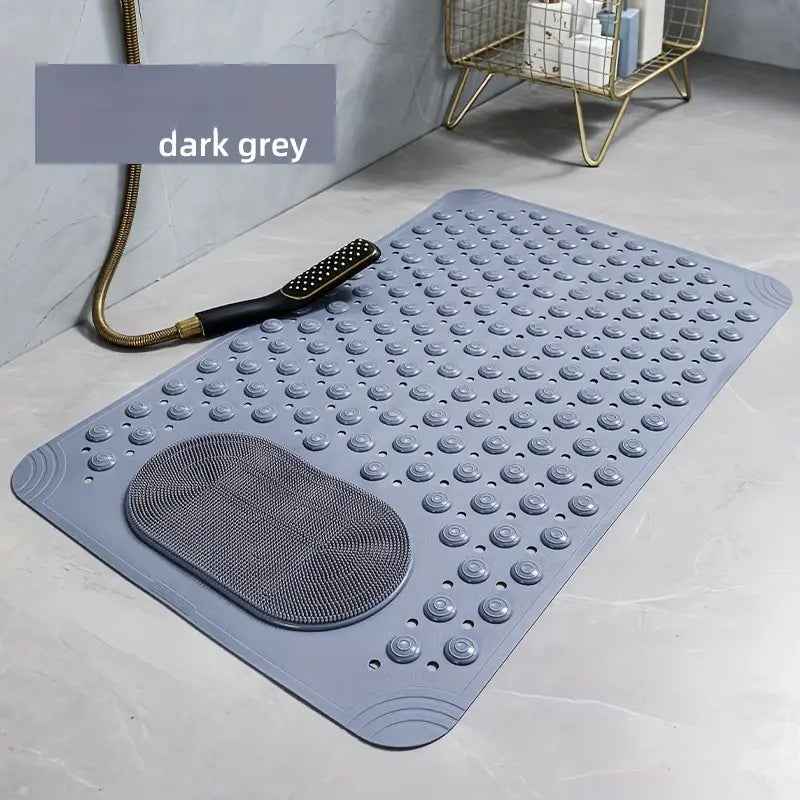 Non-Slip Shower Mat with Strong Suction Cups & Drain Holes | Foot Massage Bath Mat