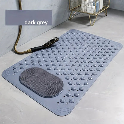 Non-Slip Shower Mat with Strong Suction Cups & Drain Holes | Foot Massage Bath Mat