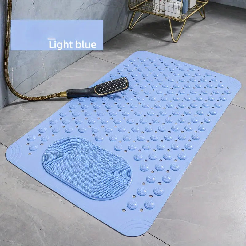 Non-Slip Shower Mat with Strong Suction Cups & Drain Holes | Foot Massage Bath Mat