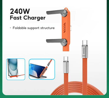 ⚡️240w super fast charging📱Invisible Holder Charger Cable with Stand