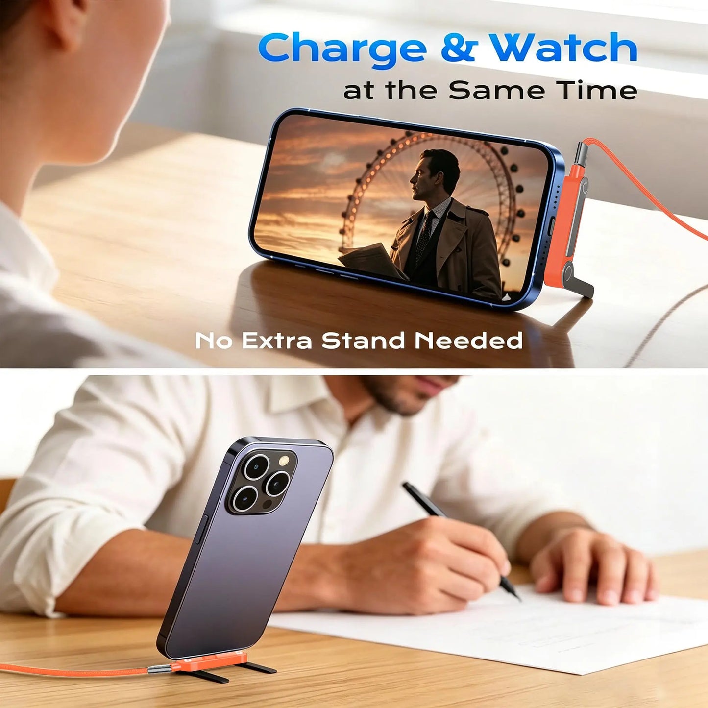 ⚡️240w super fast charging📱Invisible Holder Charger Cable with Stand