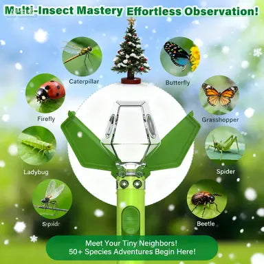 Bug Catcher for Kids, Insect Trap Kit with 6X Magnifier, STEM Educational Exploration Toys Gifts for Adult and Boys Girls, Catch Ladybugs, Butterflies, Dragonflies, Spider, Green