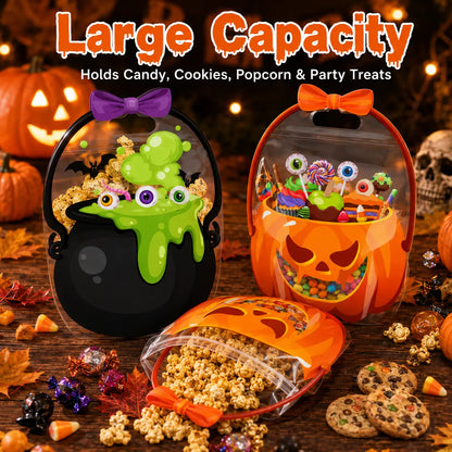 🎃 Halloween Plastic Gift Bags/Candy Bags | Suitable for Halloween parties, classrooms, and birthdays; ideal for distributing and storing treats for students, teachers, and neighbors.