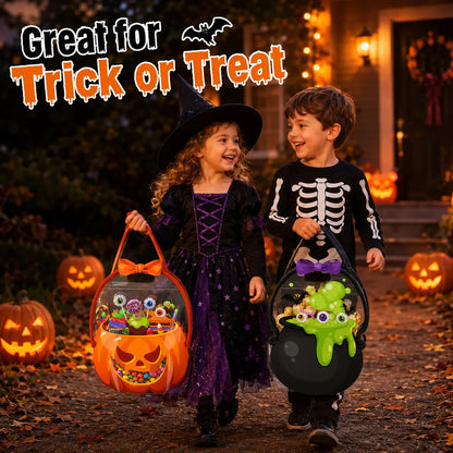 🎃 Halloween Plastic Gift Bags/Candy Bags | Suitable for Halloween parties, classrooms, and birthdays; ideal for distributing and storing treats for students, teachers, and neighbors.