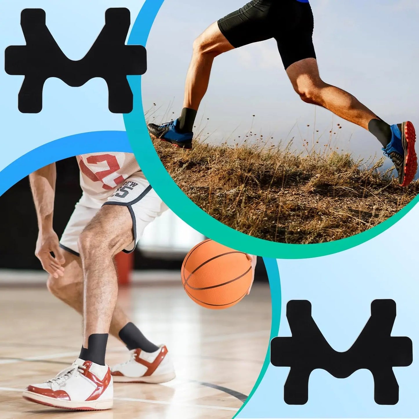 🔥 Pre-cut Ankle Kinesiology Tape (Unisex/Waterproof) — Breathable, elastic athletic tape designed for sports; helps relieve pain, reduce swelling, support ligaments, and maintain freedom of movement.