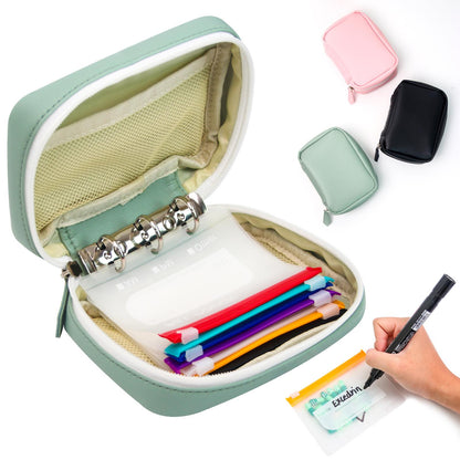 💊 Waterproof pill organizer set (includes 14 inner pouches) suitable for a 7–14 day medication supply; features a zippered A8 storage pouch (ideal for fish oil and vitamins), a reusable and portable design, and color-coded labels.