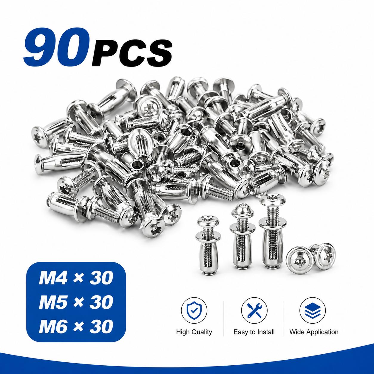 Heavy-Duty Carbon Steel Button Rivet Locking Nuts Set - Durable, Rustproof, Bolt-Compatible Industrial & Furniture Hardware for Panel Fixing, Sheet Metal Repair (M4, M5, M6 Sizes)