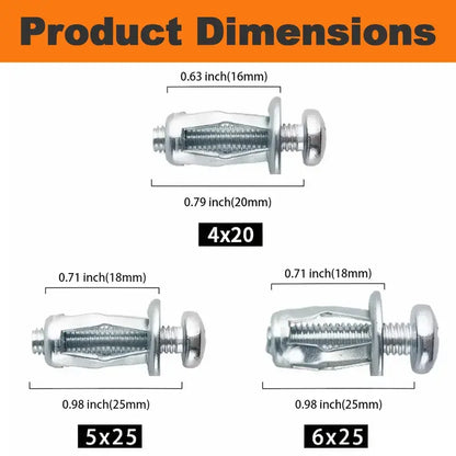 Heavy-Duty Carbon Steel Button Rivet Locking Nuts Set - Durable, Rustproof, Bolt-Compatible Industrial & Furniture Hardware for Panel Fixing, Sheet Metal Repair (M4, M5, M6 Sizes)