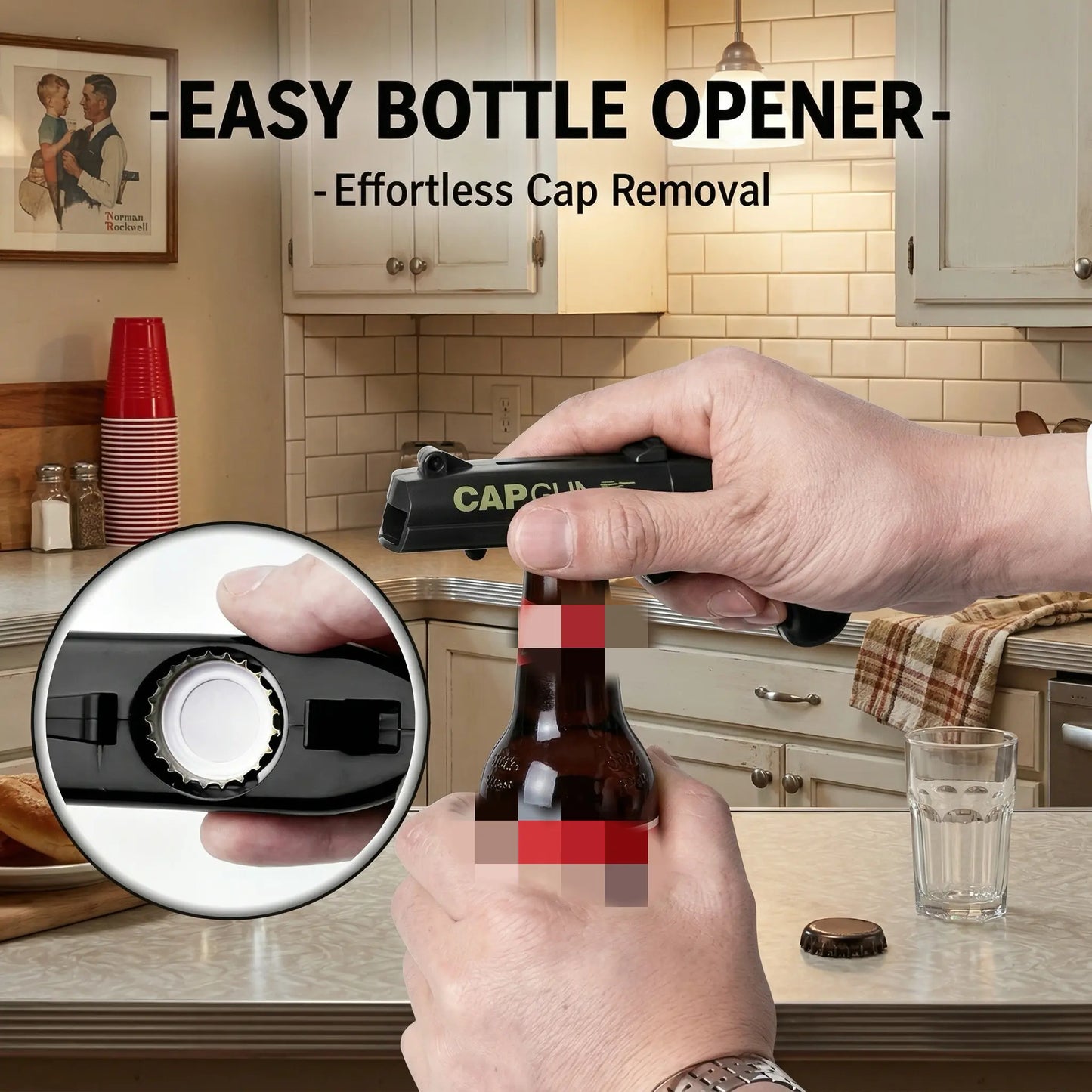 Creative Bottle Opener, Kitchen & Bar Utensils, Cool Gifts for Guys & Gifts for Him, Man Cave Gadgets for BBQ & Home Party Use