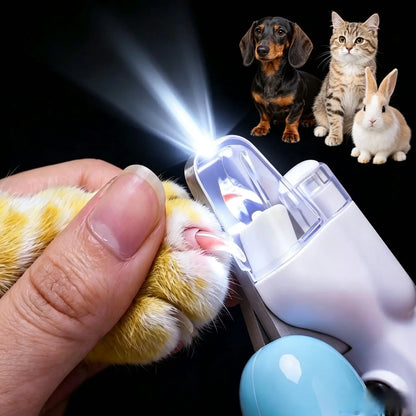 LED Pet Nail Clipper - Ergonomic Non-Slip Handle, Durable Sharp Stainless Steel Blades, Safe Guard, Quick Illumination LED Light, Secure Lock, 0.24"-0.24 Inches Nail Fit, Pet Grooming Tool for Dog & Cat Home Use