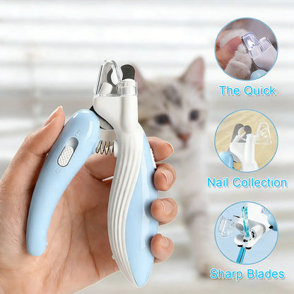 LED Pet Nail Clipper - Ergonomic Non-Slip Handle, Durable Sharp Stainless Steel Blades, Safe Guard, Quick Illumination LED Light, Secure Lock, 0.24"-0.24 Inches Nail Fit, Pet Grooming Tool for Dog & Cat Home Use