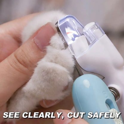 LED Pet Nail Clipper - Ergonomic Non-Slip Handle, Durable Sharp Stainless Steel Blades, Safe Guard, Quick Illumination LED Light, Secure Lock, 0.24"-0.24 Inches Nail Fit, Pet Grooming Tool for Dog & Cat Home Use