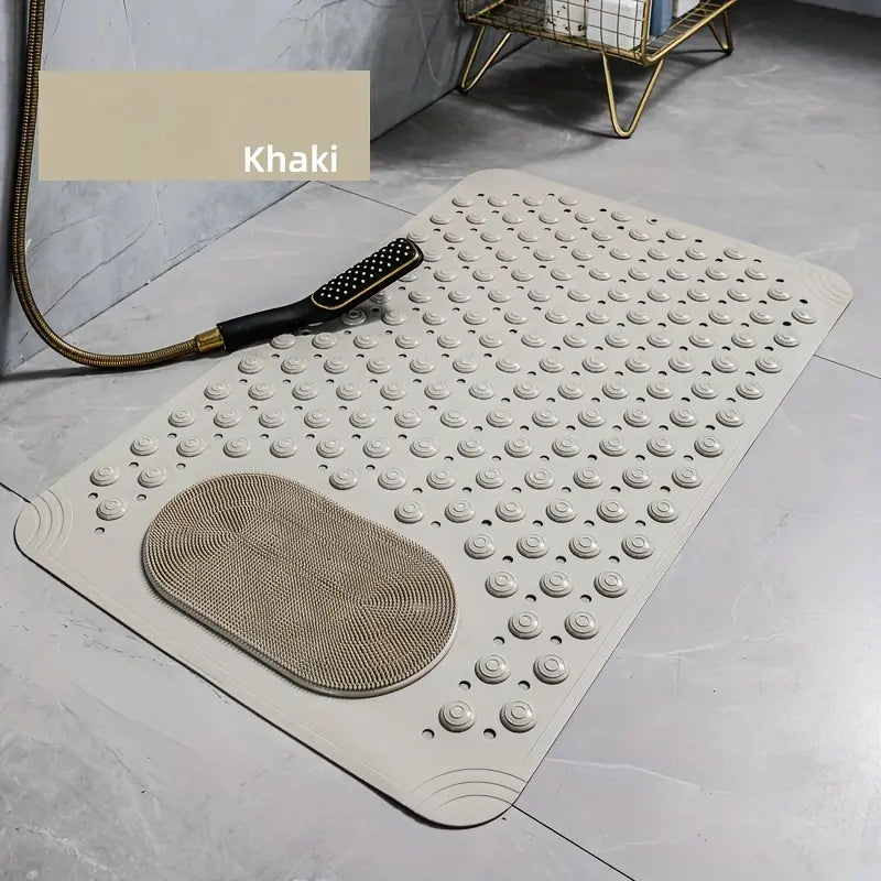 Non-Slip Shower Mat with Strong Suction Cups & Drain Holes | Foot Massage Bath Mat